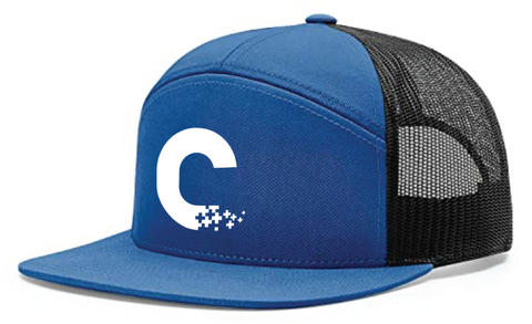 Cork - Premium 7-Panel Mesh Back Cap Flat Bill Trucker Hat with Snapback Closure